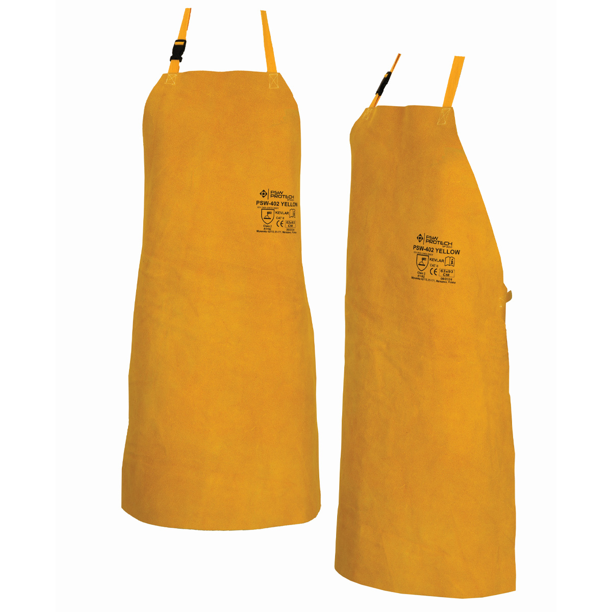 PSW-402 Apron Yellow Skórzany Fartuch Spawalniczy